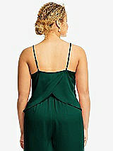 Alt View 2 Thumbnail - Hunter Green Split Back Whisper Satin Cami Top