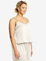 Side View Thumbnail - Ivory Split Back Whisper Satin Cami Top