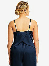 Alt View 2 Thumbnail - Midnight Navy Split Back Whisper Satin Cami Top