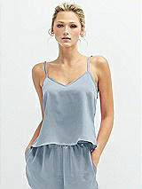 Front View Thumbnail - Mist Split Back Whisper Satin Cami Top