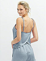 Rear View Thumbnail - Mist Split Back Whisper Satin Cami Top