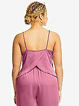 Alt View 2 Thumbnail - Orchid Pink Split Back Whisper Satin Cami Top