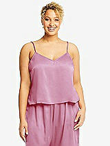 Alt View 1 Thumbnail - Powder Pink Split Back Whisper Satin Cami Top