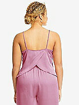 Alt View 2 Thumbnail - Powder Pink Split Back Whisper Satin Cami Top