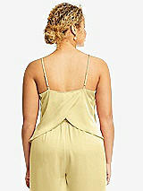 Alt View 2 Thumbnail - Pale Yellow Split Back Whisper Satin Cami Top