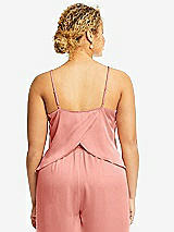 Alt View 2 Thumbnail - Rose - PANTONE Rose Quartz Split Back Whisper Satin Cami Top