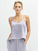 Front View Thumbnail - Silver Dove Split Back Whisper Satin Cami Top