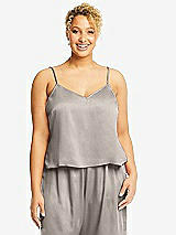 Alt View 1 Thumbnail - Taupe Split Back Whisper Satin Cami Top