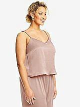 Side View Thumbnail - Toasted Sugar Split Back Whisper Satin Cami Top