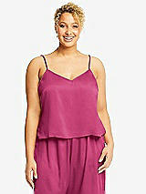 Alt View 1 Thumbnail - Tea Rose Split Back Whisper Satin Cami Top