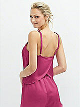 Rear View Thumbnail - Tea Rose Split Back Whisper Satin Cami Top