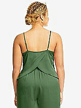 Alt View 2 Thumbnail - Vineyard Green Split Back Whisper Satin Cami Top