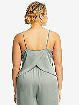 Alt View 2 Thumbnail - Willow Green Split Back Whisper Satin Cami Top