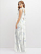 Rear View Thumbnail - Bleu Garden Bow Shoulder Square Neck Chiffon Maxi Dress