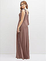 Rear View Thumbnail - Sienna Bow Shoulder Square Neck Chiffon Maxi Dress