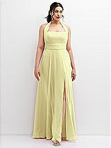 Front View Thumbnail - Butter Yellow Chiffon Convertible Maxi Dress with Multi-Way Tie Straps