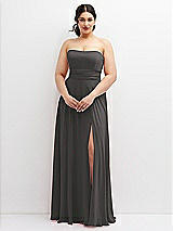 Alt View 4 Thumbnail - Caviar Gray Chiffon Convertible Maxi Dress with Multi-Way Tie Straps