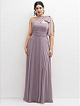 Alt View 1 Thumbnail - Lilac Dusk Chiffon Convertible Maxi Dress with Multi-Way Tie Straps