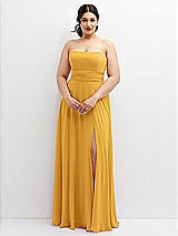 Alt View 4 Thumbnail - NYC Yellow Chiffon Convertible Maxi Dress with Multi-Way Tie Straps