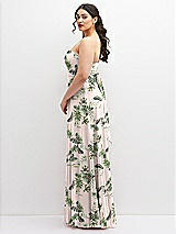 Alt View 5 Thumbnail - Palm Beach Print Chiffon Convertible Maxi Dress with Multi-Way Tie Straps