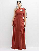 Alt View 1 Thumbnail - Amber Sunset Chiffon Convertible Maxi Dress with Multi-Way Tie Straps