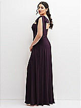 Alt View 2 Thumbnail - Aubergine Chiffon Convertible Maxi Dress with Multi-Way Tie Straps