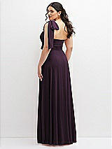 Alt View 3 Thumbnail - Aubergine Chiffon Convertible Maxi Dress with Multi-Way Tie Straps