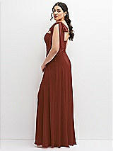 Alt View 2 Thumbnail - Auburn Moon Chiffon Convertible Maxi Dress with Multi-Way Tie Straps