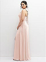 Side View Thumbnail - Blush Chiffon Convertible Maxi Dress with Multi-Way Tie Straps