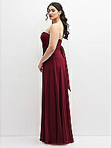 Alt View 5 Thumbnail - Burgundy Chiffon Convertible Maxi Dress with Multi-Way Tie Straps