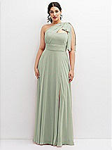 Alt View 1 Thumbnail - Celadon Chiffon Convertible Maxi Dress with Multi-Way Tie Straps