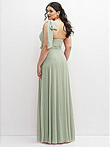 Alt View 3 Thumbnail - Celadon Chiffon Convertible Maxi Dress with Multi-Way Tie Straps