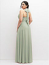 Rear View Thumbnail - Celadon Chiffon Convertible Maxi Dress with Multi-Way Tie Straps