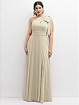 Alt View 1 Thumbnail - Champagne Chiffon Convertible Maxi Dress with Multi-Way Tie Straps