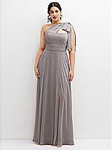 Alt View 1 Thumbnail - Cashmere Gray Chiffon Convertible Maxi Dress with Multi-Way Tie Straps