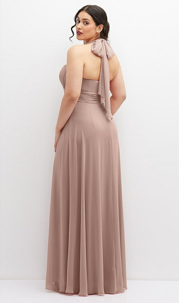 Back View - Neu Nude Chiffon Convertible Maxi Dress with Multi-Way Tie Straps