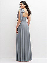 Alt View 3 Thumbnail - Platinum Chiffon Convertible Maxi Dress with Multi-Way Tie Straps