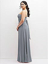 Alt View 5 Thumbnail - Platinum Chiffon Convertible Maxi Dress with Multi-Way Tie Straps