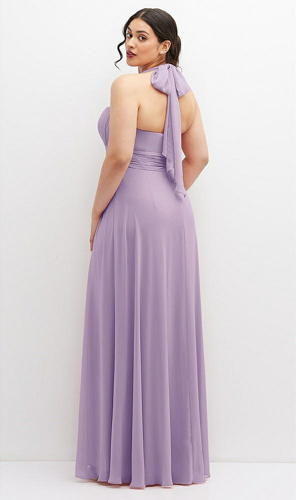 Back View - Pale Purple Chiffon Convertible Maxi Dress with Multi-Way Tie Straps