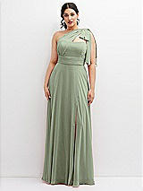 Alt View 1 Thumbnail - Sage Chiffon Convertible Maxi Dress with Multi-Way Tie Straps