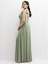 Alt View 2 Thumbnail - Sage Chiffon Convertible Maxi Dress with Multi-Way Tie Straps