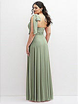 Alt View 3 Thumbnail - Sage Chiffon Convertible Maxi Dress with Multi-Way Tie Straps