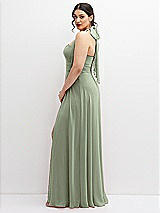 Side View Thumbnail - Sage Chiffon Convertible Maxi Dress with Multi-Way Tie Straps