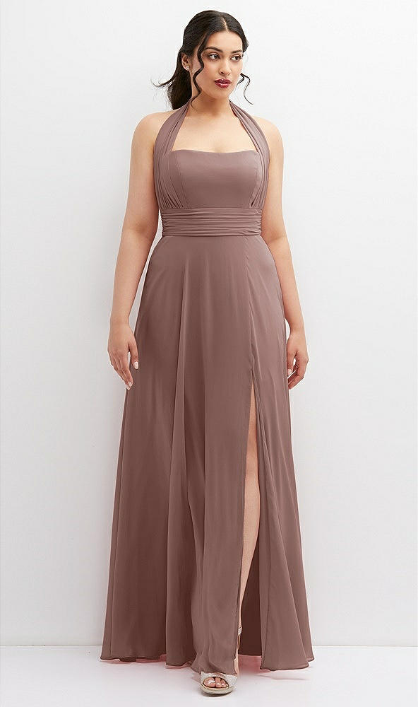 Front View - Sienna Chiffon Convertible Maxi Dress with Multi-Way Tie Straps