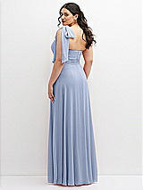 Alt View 3 Thumbnail - Sky Blue Chiffon Convertible Maxi Dress with Multi-Way Tie Straps