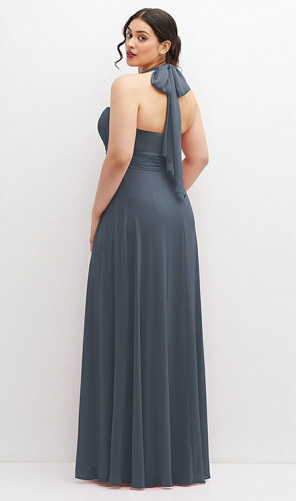 Back View - Silverstone Chiffon Convertible Maxi Dress with Multi-Way Tie Straps