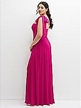 Alt View 2 Thumbnail - Think Pink Chiffon Convertible Maxi Dress with Multi-Way Tie Straps