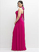 Side View Thumbnail - Think Pink Chiffon Convertible Maxi Dress with Multi-Way Tie Straps