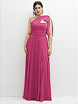 Alt View 1 Thumbnail - Tea Rose Chiffon Convertible Maxi Dress with Multi-Way Tie Straps