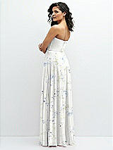 Alt View 3 Thumbnail - Bleu Garden Chiffon Corset Maxi Dress with Removable Off-the-Shoulder Swags